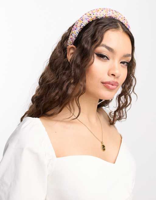 My Accessories London – Opaska na głowę zdobiona jaskrawymi koralikami