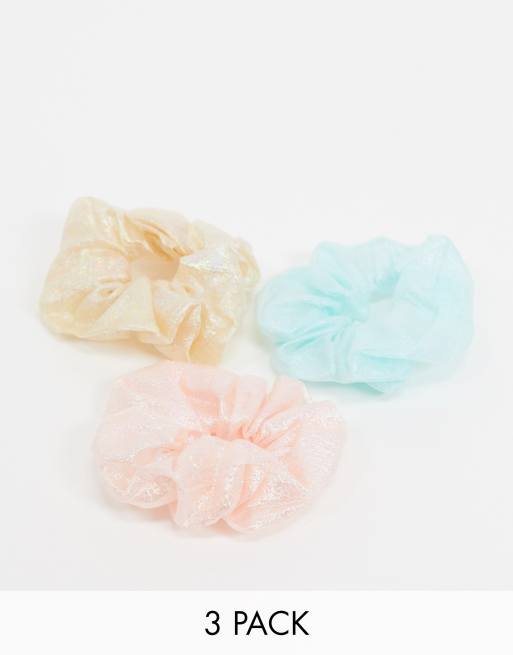 My Accessories London – Organza-Haargummis in Hochglanzoptik, 3er-Multipack