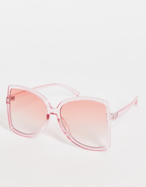 My Accessories London Oversized 70s Sunglasses In Pink Drench Asos 