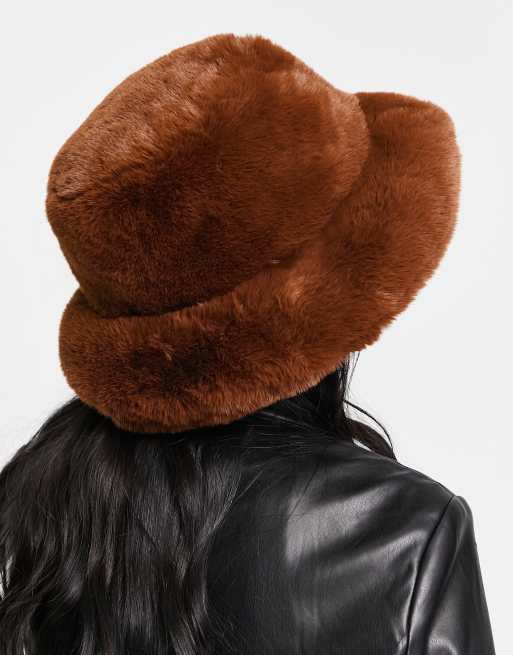 My Accessories London - Oversized brun bøllehat i imiteret pels, 2 af 4