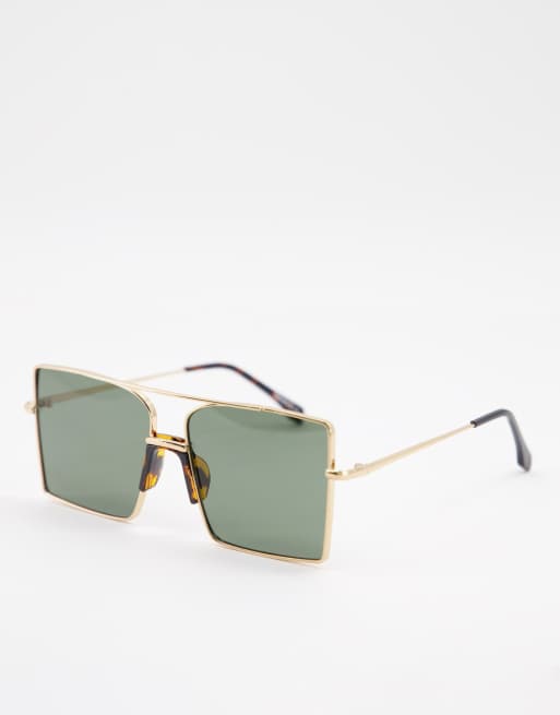 My Accessories London - Oversized, firkantede aviator-solbriller