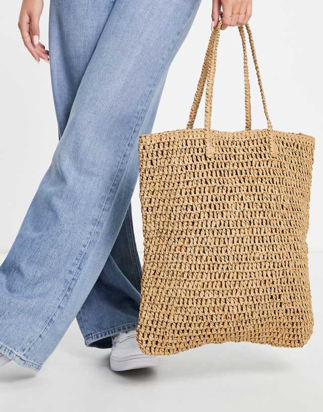 My Accessories London oversized weave tote bag