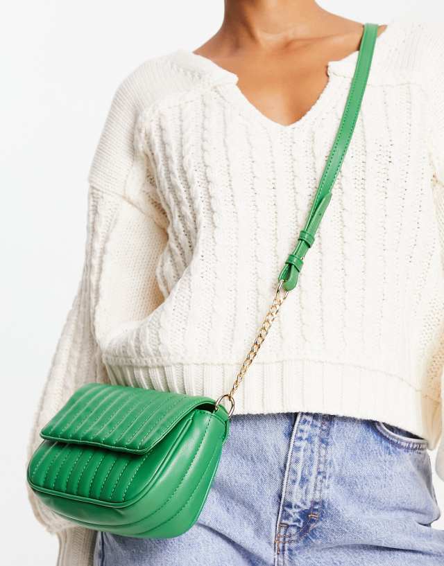 My Accessories London padded mini cross body bag in green