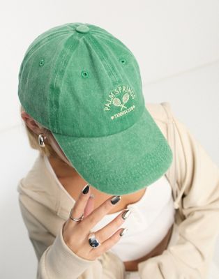 My Accessories London Palm Springs cap in washed green