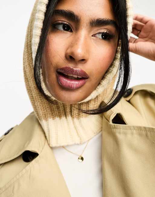 My Accessories London - Passamontagna in maglia beige taglio ampio, 4 di 4