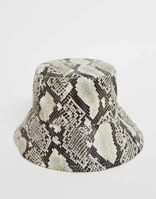 snake print bucket hat