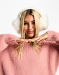 [My Accessories] My Accessories London plush faux fur ear muffs in white No Size WHITE