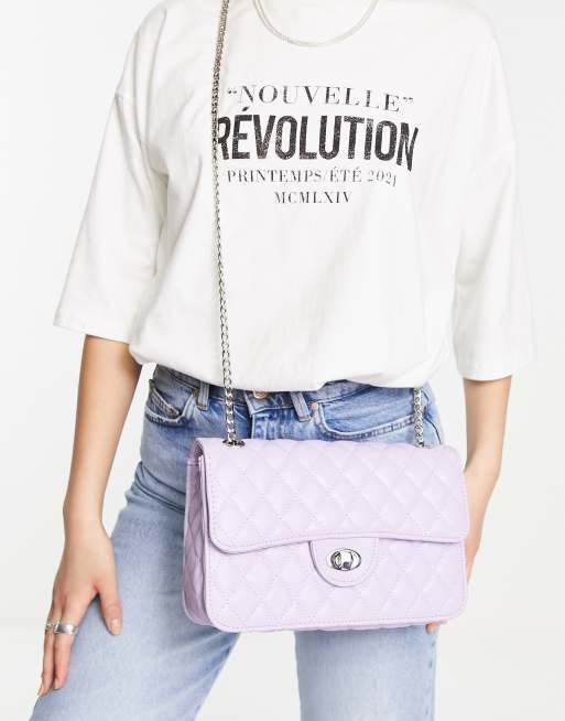 My Accessories London quilted cross body bag in lilac