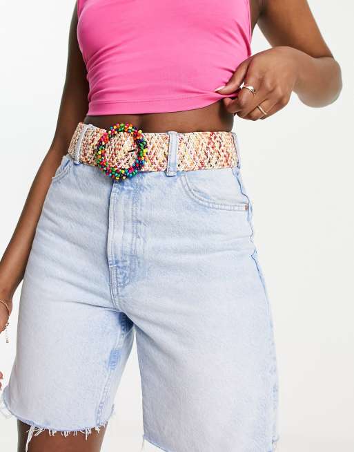 My Accessories London - Riem van geweven en gehaakt rotan in felle kleuren
