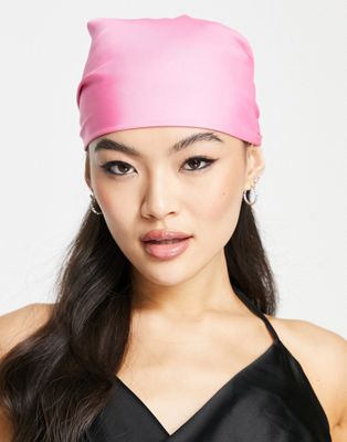 My Accessories London satin headscarf in bright pink