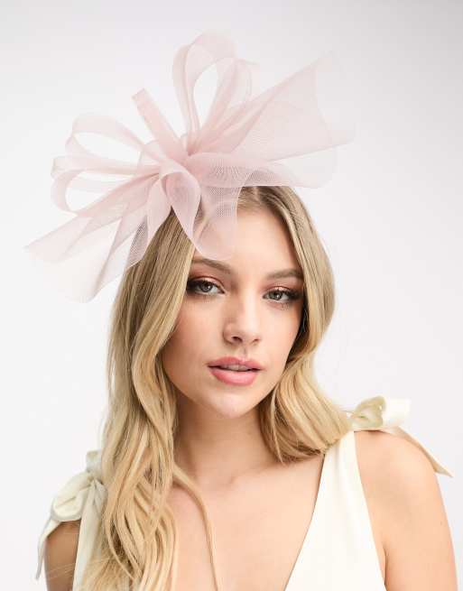 My Accessories London sculptural fascinator in blush pink