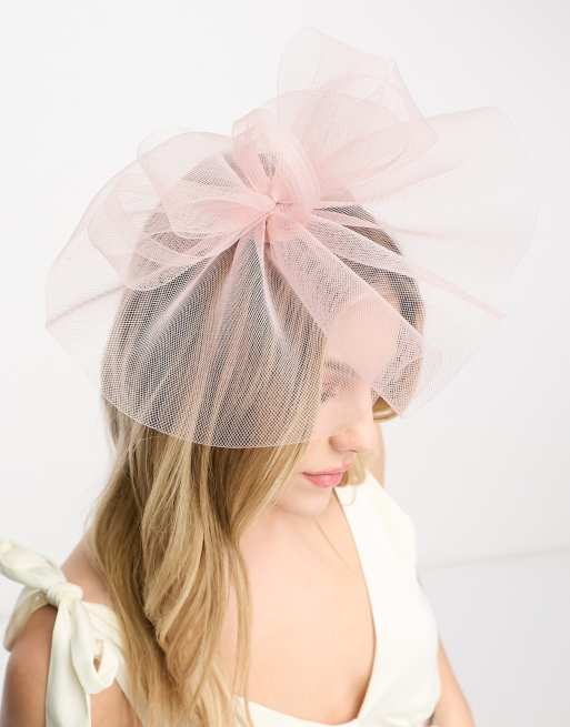 My Accessories London sculptural fascinator in blush pink, 2 of 4