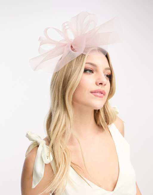 My Accessories London sculptural fascinator in blush pink, 3 of 4