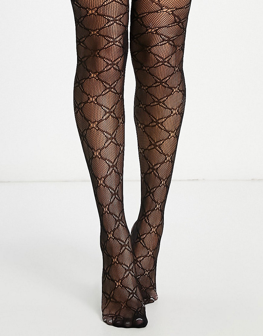 My Accessories London sheer tights in black lace
