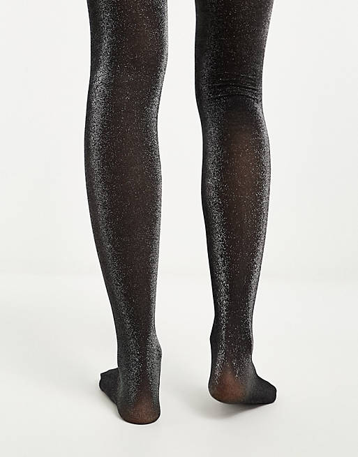 My Accessories London shimmer tights in black