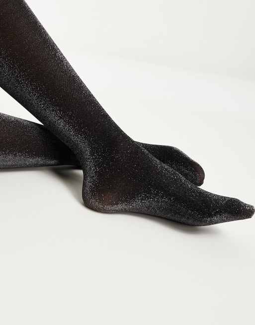 My Accessories London front scatter-embellished tights in black