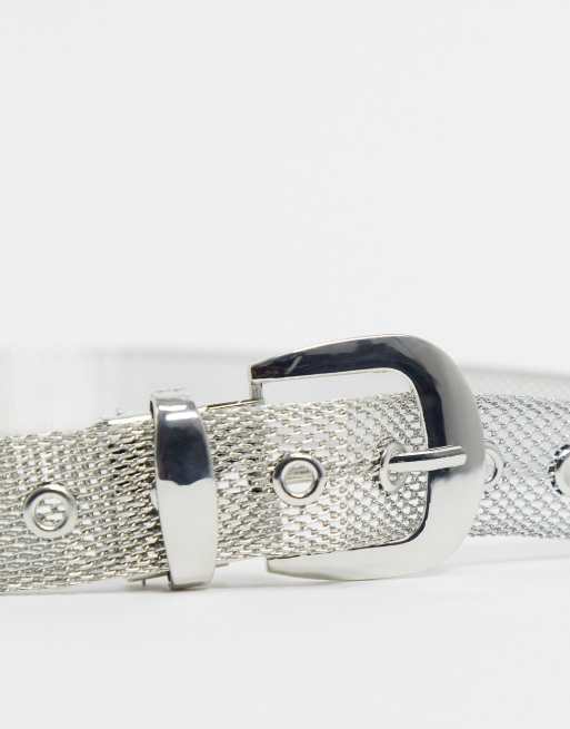 My Accessories London – Silverfärgat midje- och höftskärp i mesh – Endast hos ASOS, 4 av 4