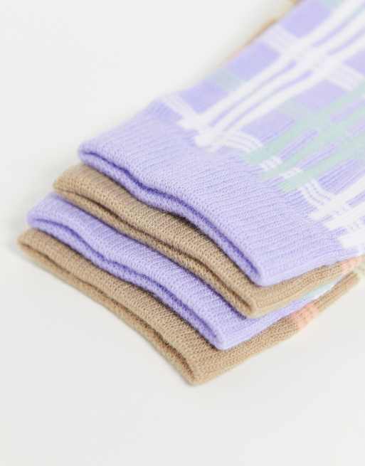 My Accessories London socks 2 pack in check print, 2 of 4