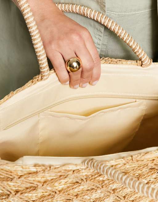 My Accessories London straw tote with woven detail, 2 of 4