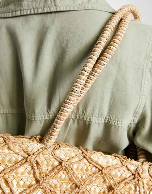 My Accessories London straw tote with woven detail, 4 of 4