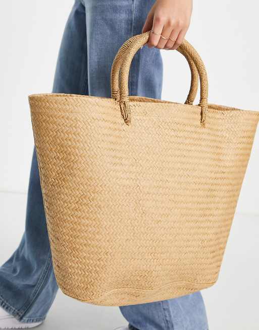 Structured hot sale straw bag