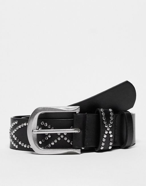 My Accessories London studded belt in black | ASOS