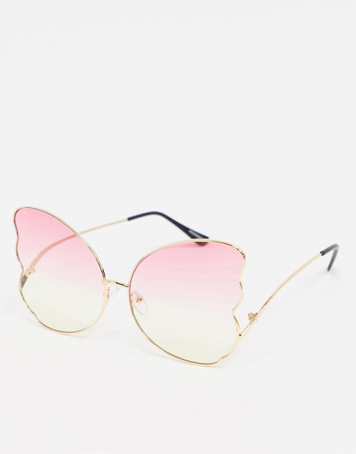 My Accessories London sunglasses in butterfly shape with ombre lens