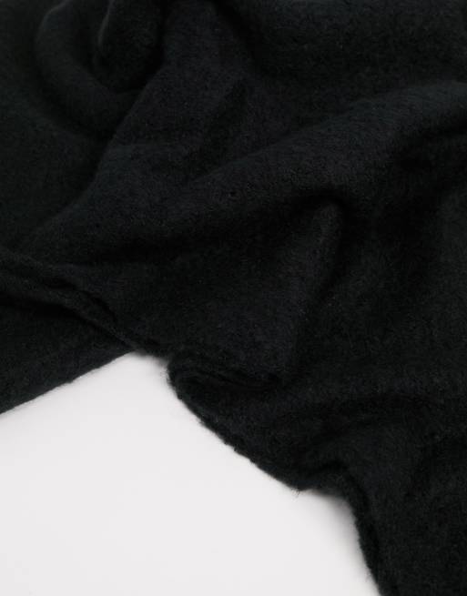 My Accessories – London – Superweicher Schal mit Quasten in Schwarz, 3 von 4