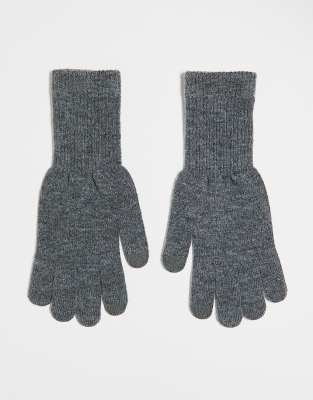 London touch screen knitted gloves in gray