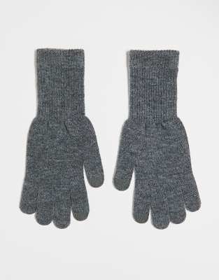 My Accessories My Accessories London touch screen knitted gloves in grey