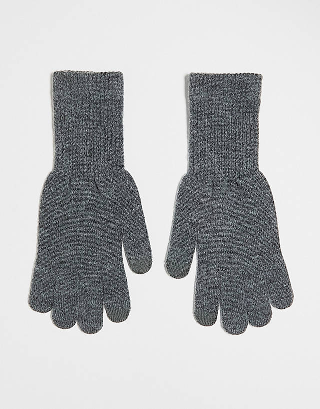 My Accessories - london touch screen knitted gloves in grey