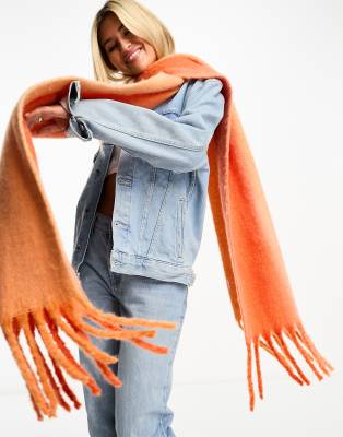 My Accessories London two tone blanket scarf in orange - ASOS Price Checker