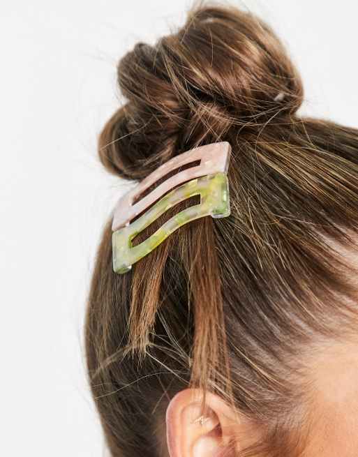 My Accessories London – Wellige Haarspangen in schillernden Farben im 2er-Pack, 2 von 4