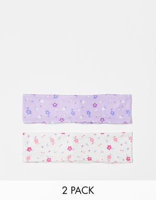 My Accessories London wide headband 2 pack in floral ditsy print