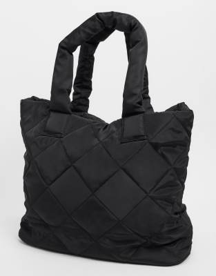 quilted nylon tote bag