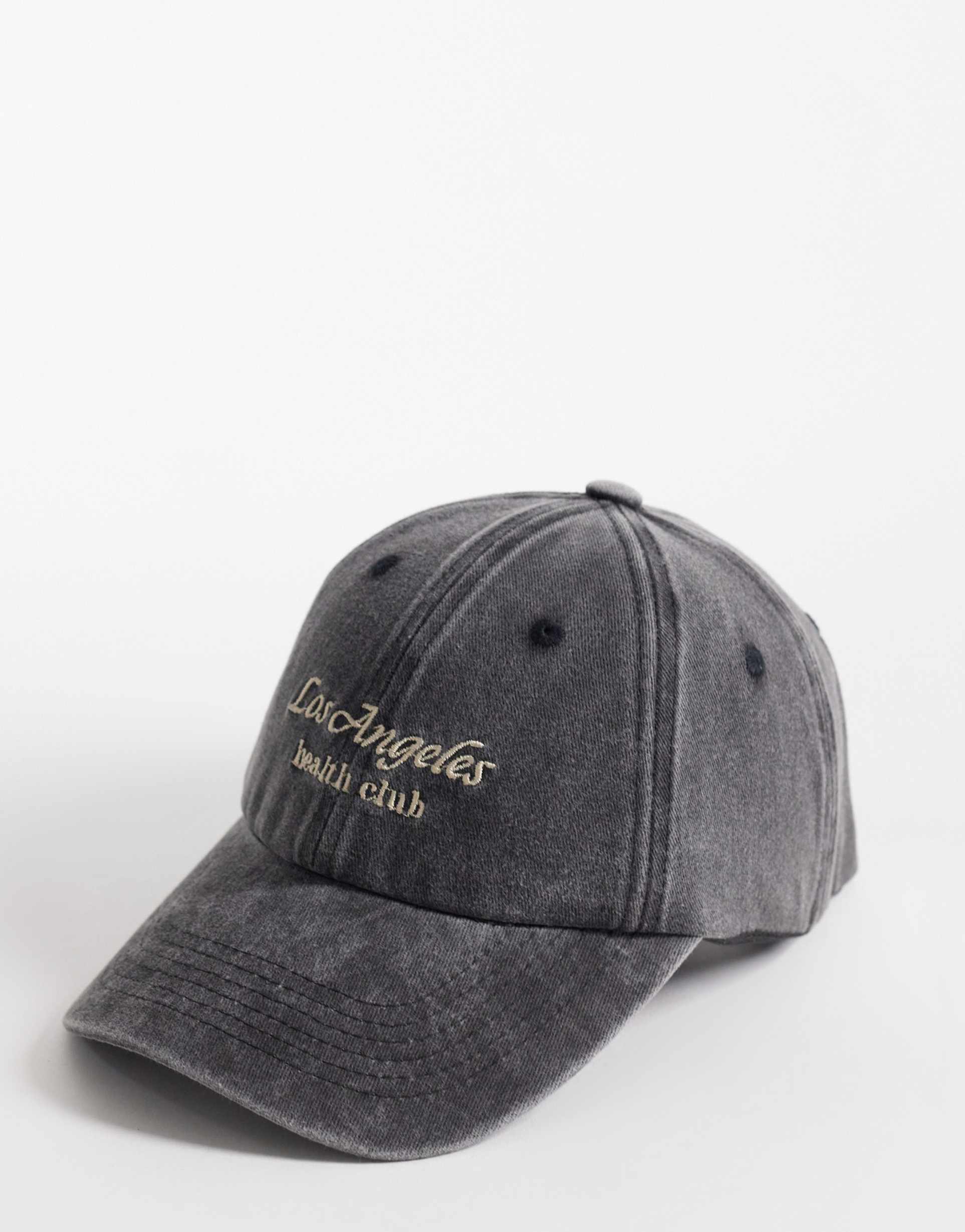 my accessories los angeles health cap in washed black