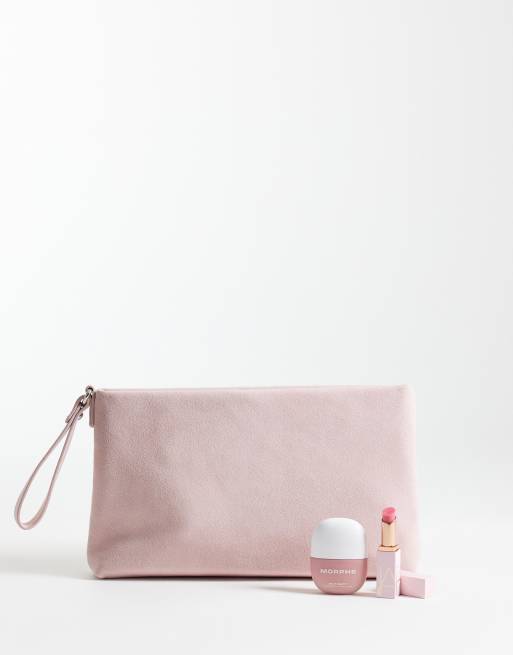 My Accessories - Lyserød clutch-taske i imiteret ruskind med struktur, 2 af 4