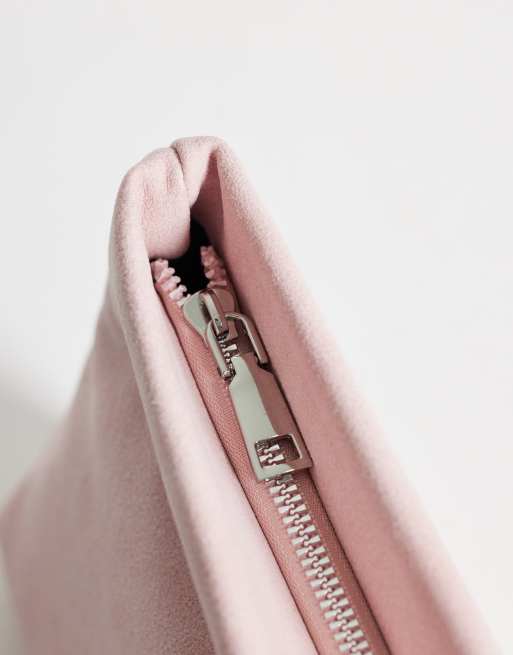 My Accessories - Lyserød clutch-taske i imiteret ruskind med struktur, 3 af 4