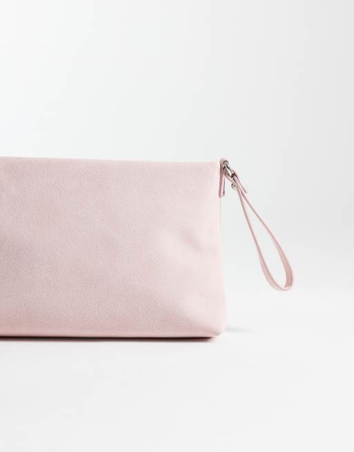 My Accessories - Lyserød clutch-taske i imiteret ruskind med struktur, 4 af 4