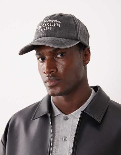 My Accessories Man Brooklyn baseball cap in washed black - view 1