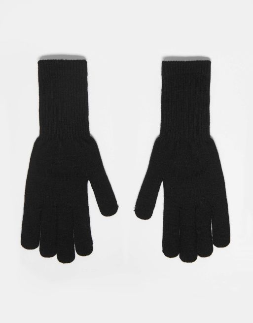 My Accessories Man - Gants en maille unie pour écran tactile - Noir