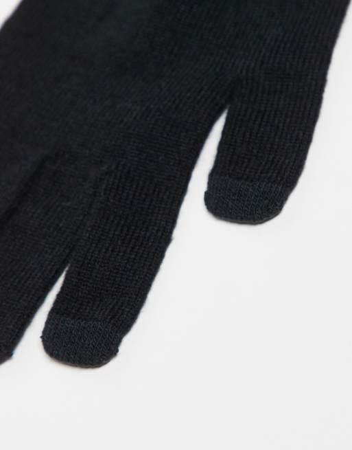 My Accessories Man - Gebreide handschoenen met touchscreen vingertoppen in zwart, 3 van 3
