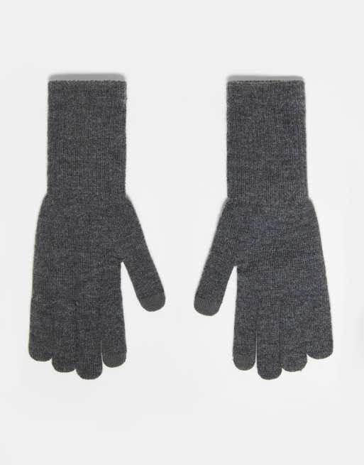 My Accessories – Man – Gestrickte Touchscreen-Handschuhe in Grau für Herren