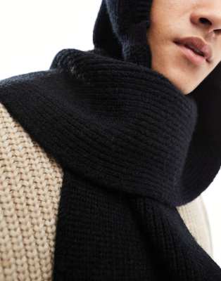 Margarines hooded scarf マフラー black Margarines hooded scarf マフラー black