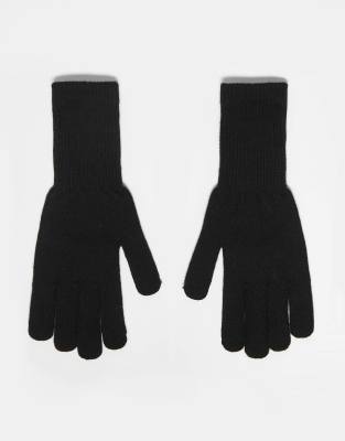 My Accessories My Accessories Man plain knit touch screen gloves in black