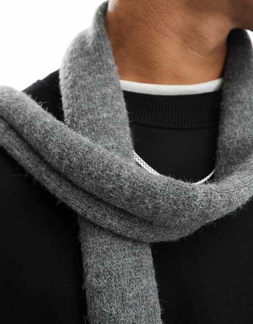 Thin hot sale grey scarf