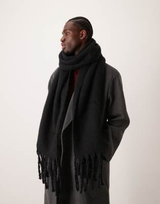 My Accessories - Man - Superblødt og oversized sort tæppehalstørklæde