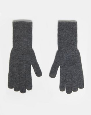 My Accessories Man touch screen knitted gloves in grey