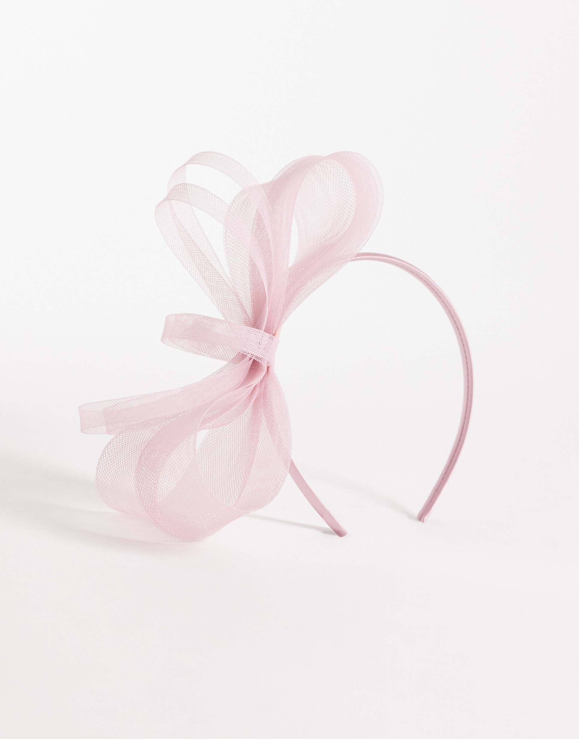 my accessories mesh bow fascinator headband in dusty pink