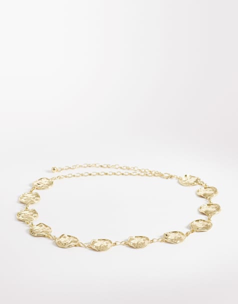 My Accessories - Metalen ceintuure met ronde gehamerde schakels in goud - view 1